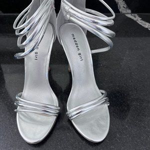 Silver 4" Heels. Like New.
